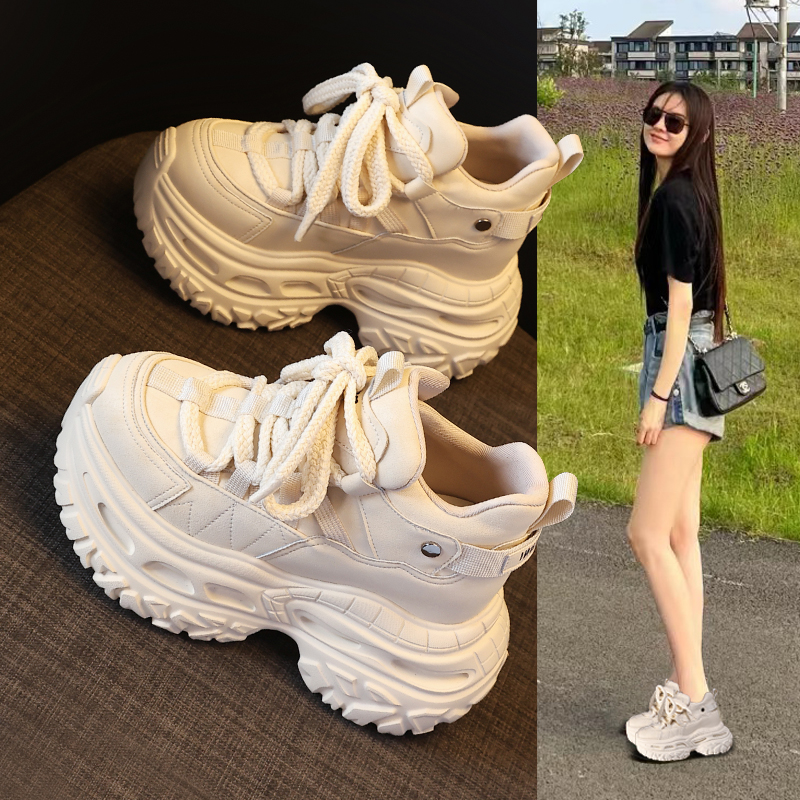 7917-50厚底内增高9cm爆款老爹鞋女2025秋季新款松糕运动休闲鞋子