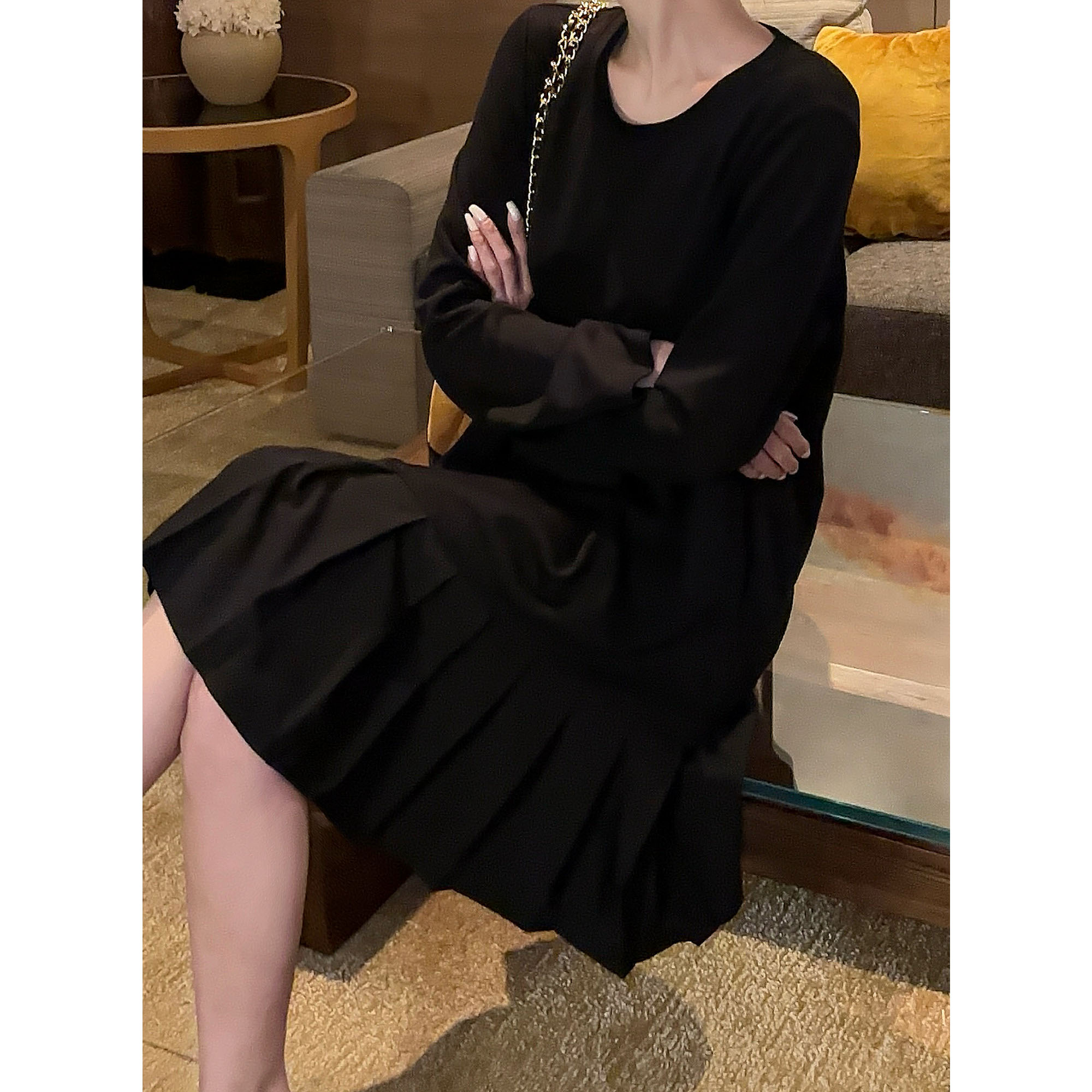 紫紫   缪系百褶卫衣裙    娇俏减龄三季叠搭连衣裙ZD08LZHJ117