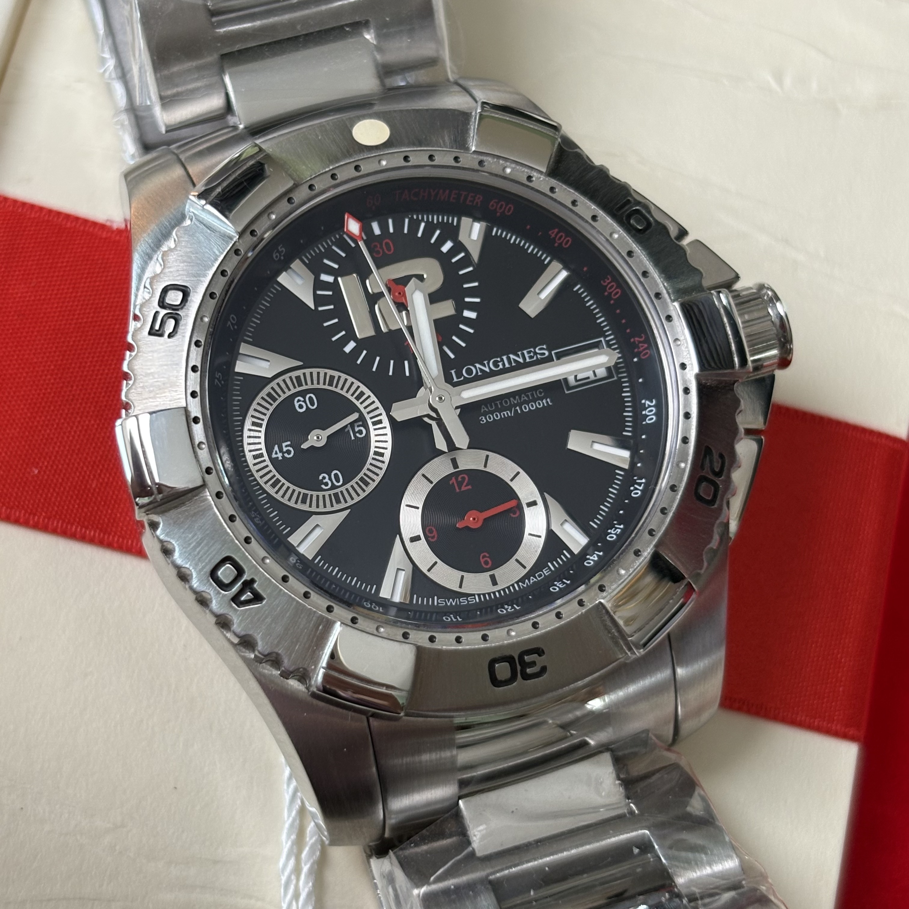 99新 Longines/浪琴 制表传统系列41mm三眼游艇男表