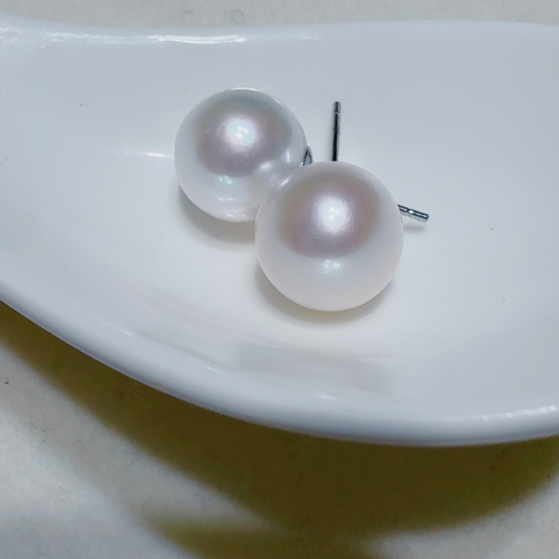 淡水珍珠耳饰银S925镶嵌