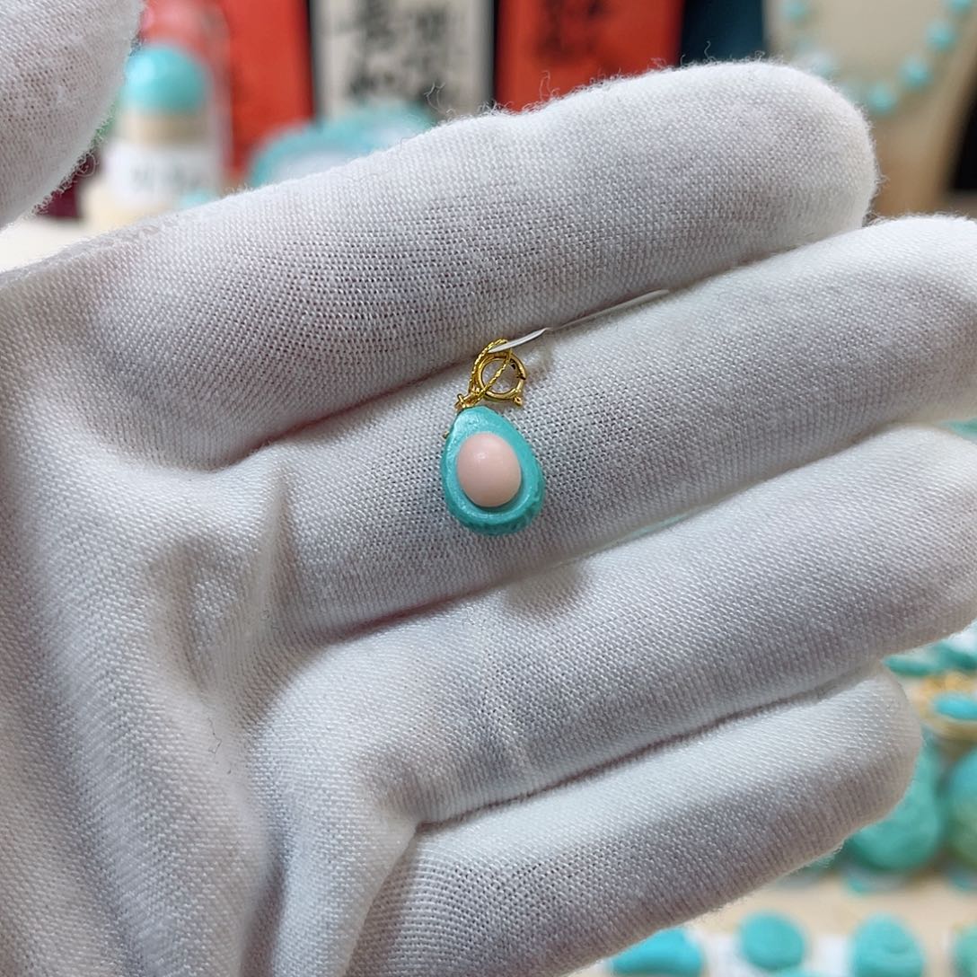 绿松石珠宝奇石18K金镶嵌