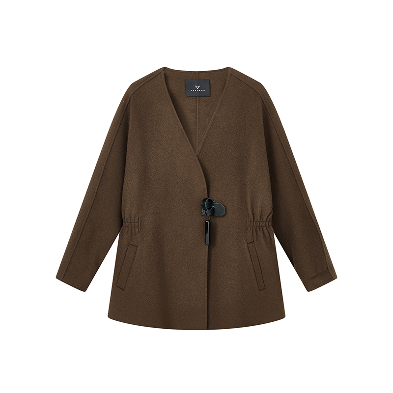 【尚雅专属】全羊毛束腰双面大衣女外套K11ADS8871