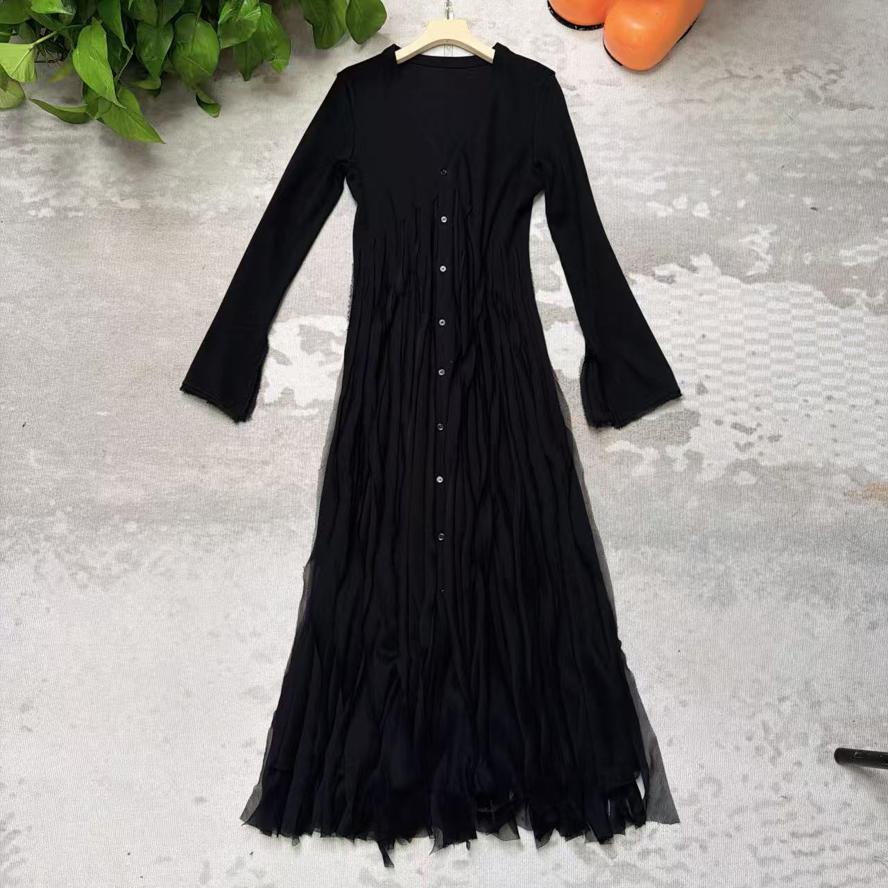 2025V v工作室新款 冬季新款高定连衣裙显瘦气质长袖定制—969