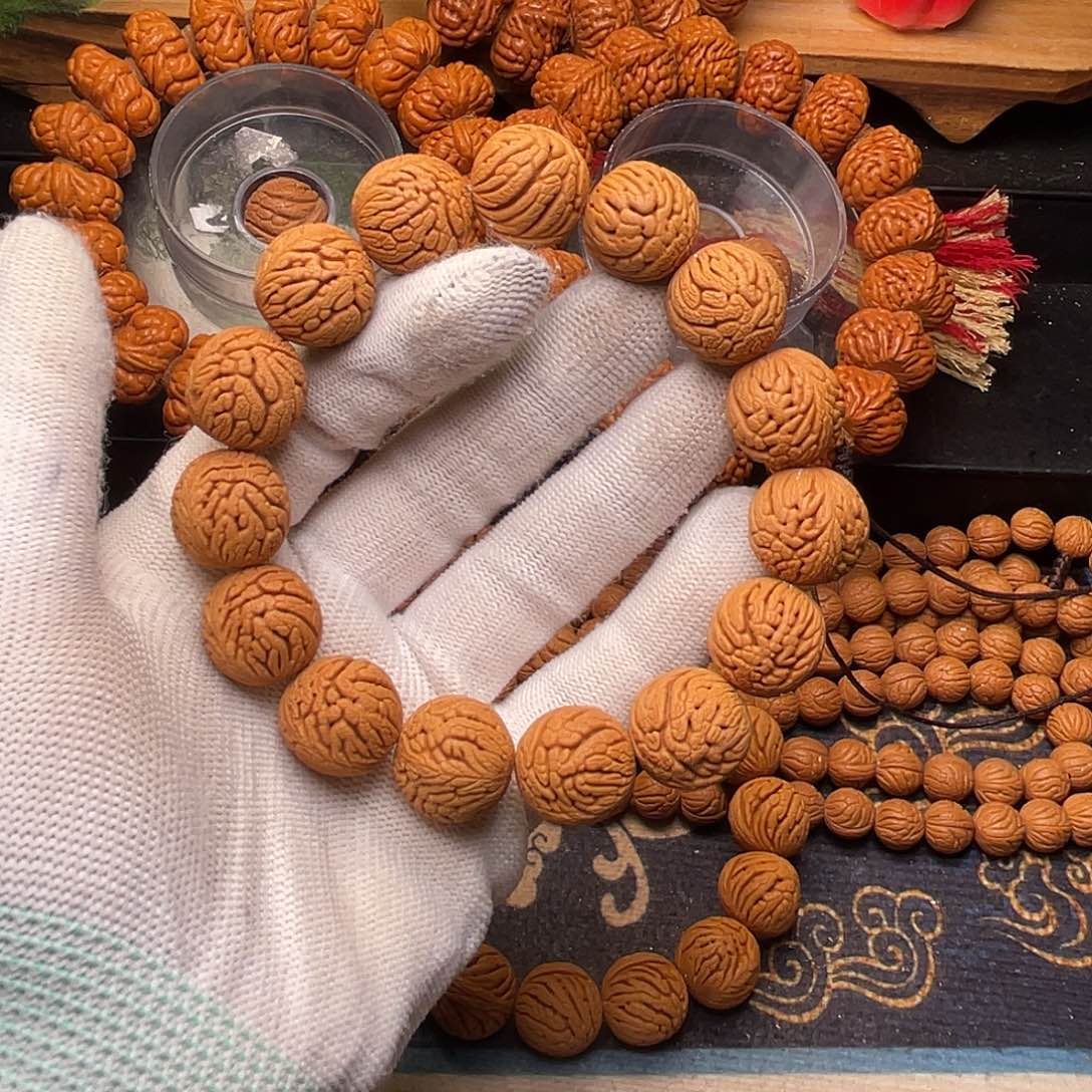 桃核手串龙鳞凤尾1.6