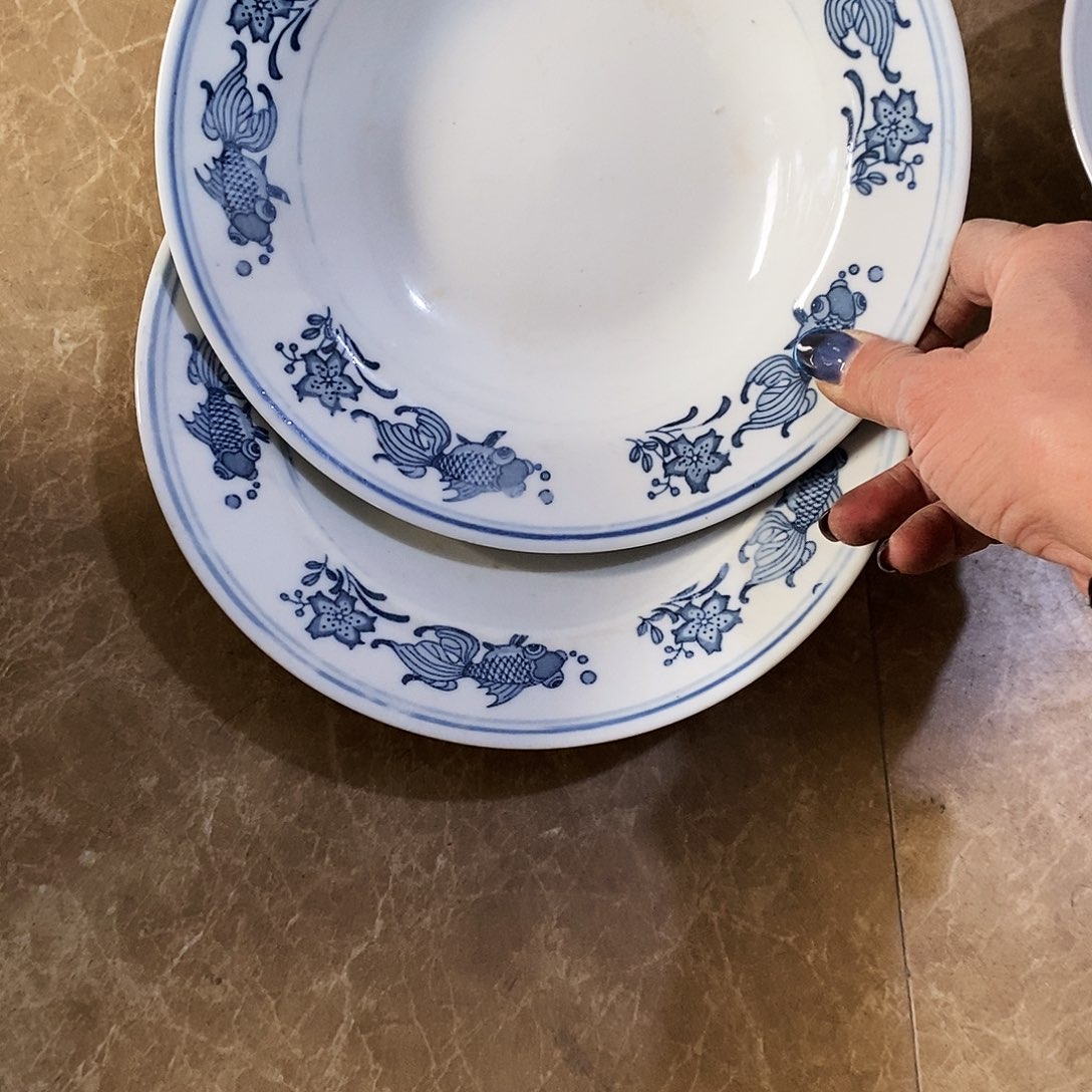 静***花陶摆件景德镇陶瓷20公分