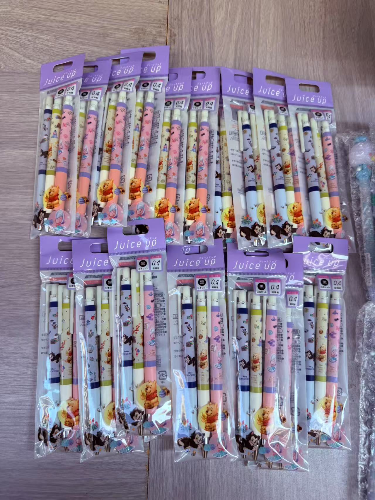 新款 百乐 juice up 维尼熊 中性笔 0.4mm黑笔 一套3支