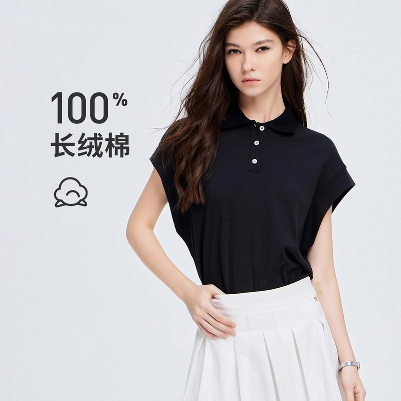 navigare意大利小帆船夏季极简风POLO领短袖女减龄洋气休闲百搭