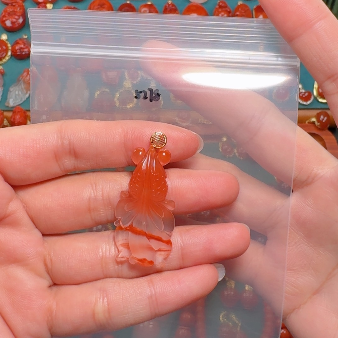 南红玛瑙南红18K金镶嵌