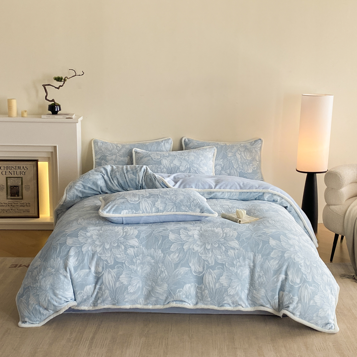  2025新款爆款高密消光包边雕花牛奶绒四件套立体5D