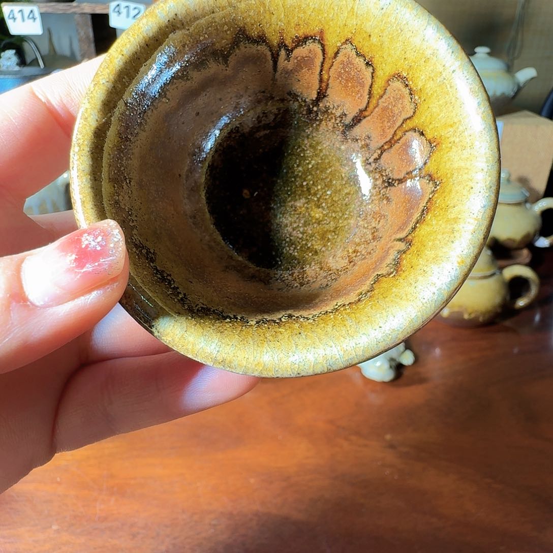 建水紫陶白泥柴烧杯