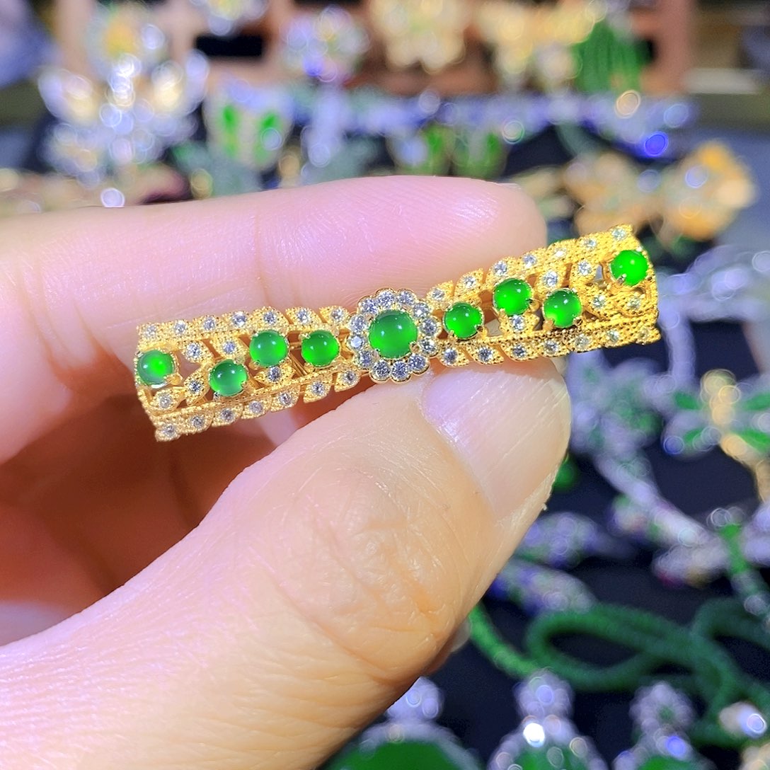 吊坠(不含链)银S925镶嵌翡翠