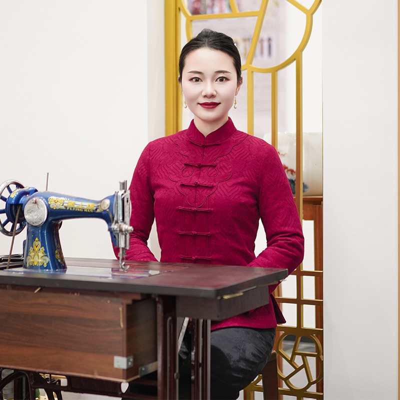 筠雅冬季新款加厚保暖复古唐装上衣旗袍棉衣棉服新中式女装24K001