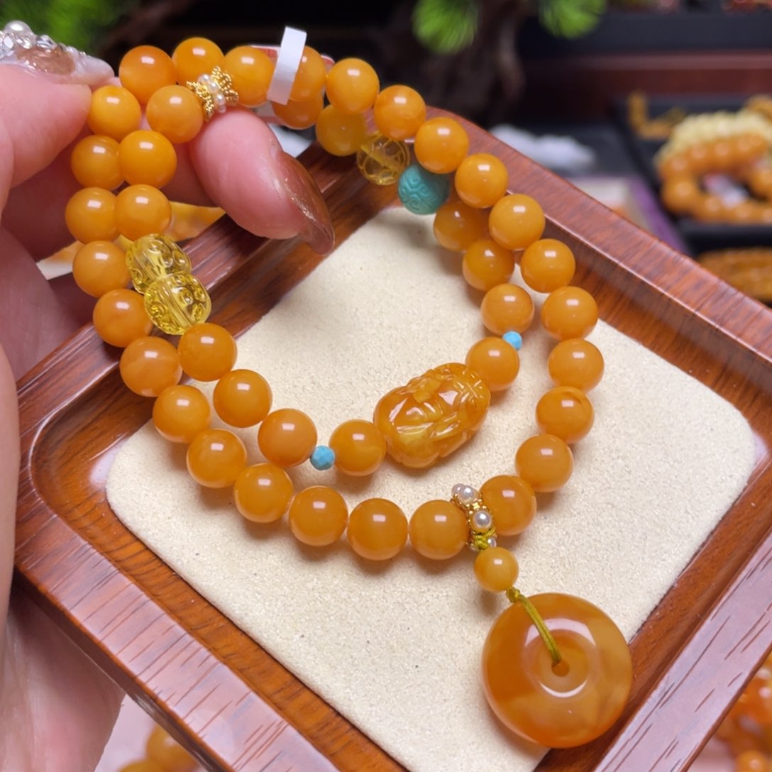 蜜蜡手串未镶嵌手串