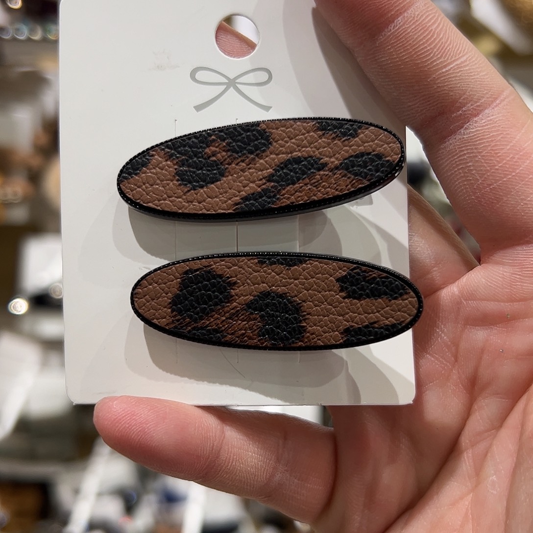 布艺非金属豹纹压夹