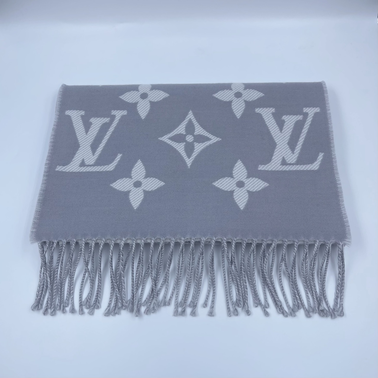 未使用 LouisVuitton/路易威登 002451  羊毛双面绒线围巾 带盒