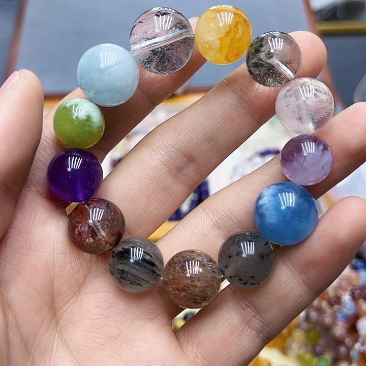 水晶手链银S925镶嵌多宝