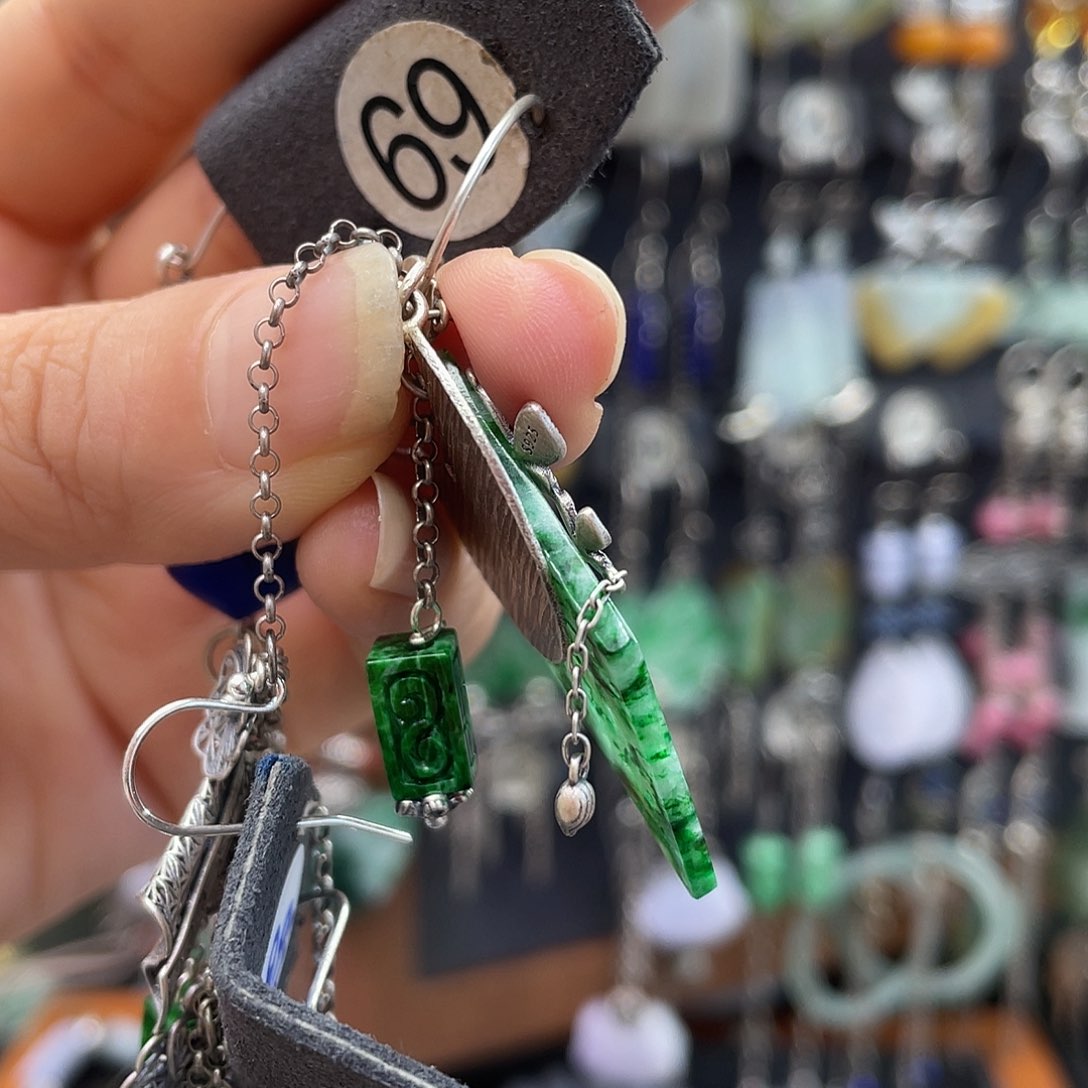 尊***尊翡翠银S925镶嵌耳饰376ghhhg