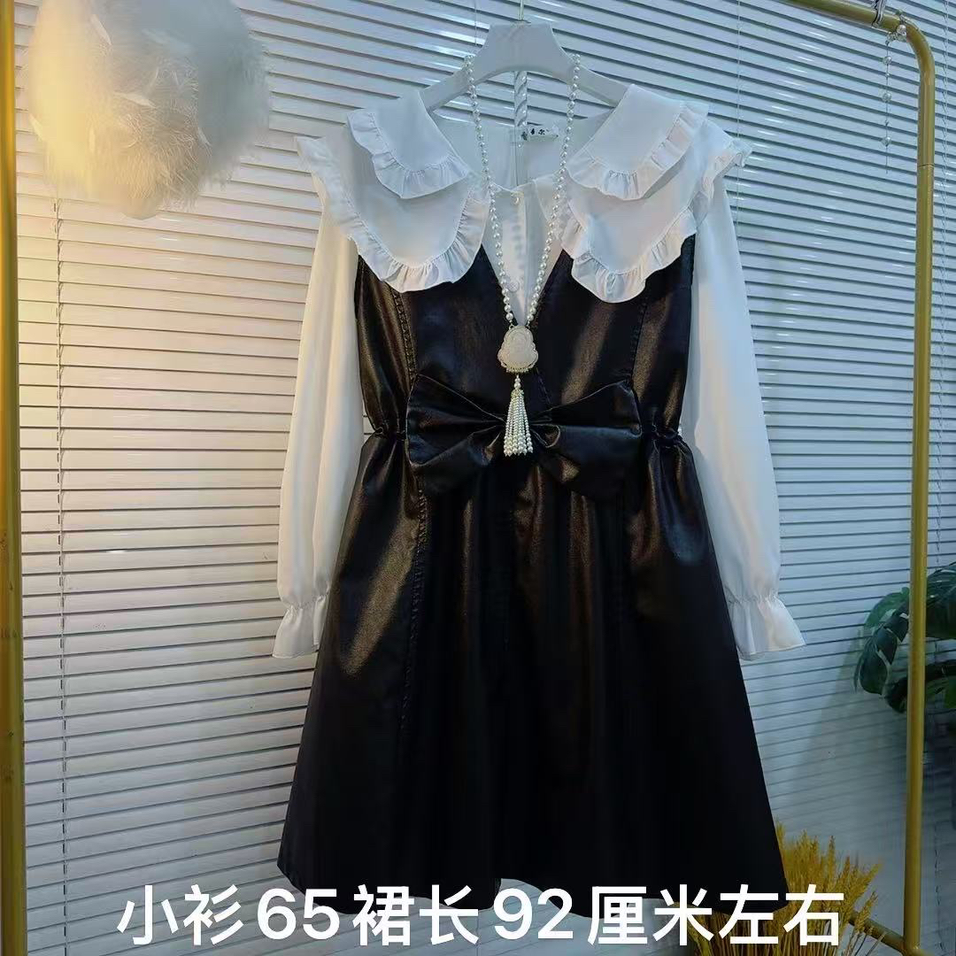 胖妹妹欧货时尚2025新款简约底衫搭配双肩v领无袖连衣裙（单拍）