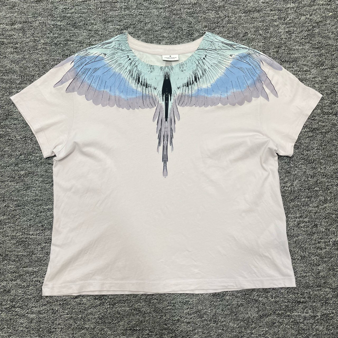 95新 MARCELOBURLON xxs码/翅膀印花圆领短袖T恤/000990