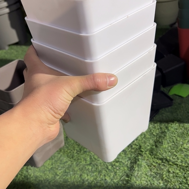 微瑕白色方盆14外径14高5个盆