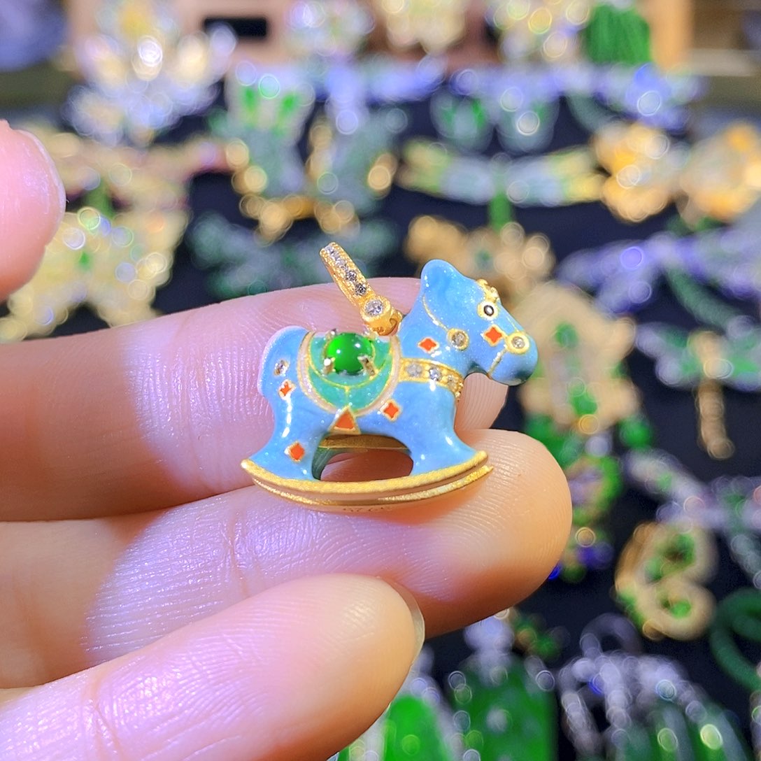 吊坠(不含链)银S925镶嵌翡翠