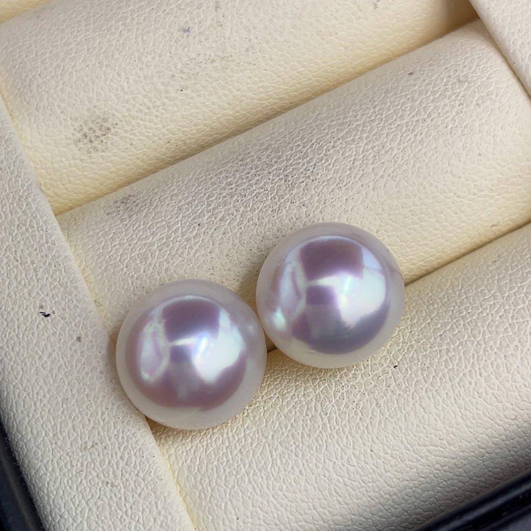 定制海水珍珠未镶嵌裸珠11.7mm极品炫彩宝石光澳白