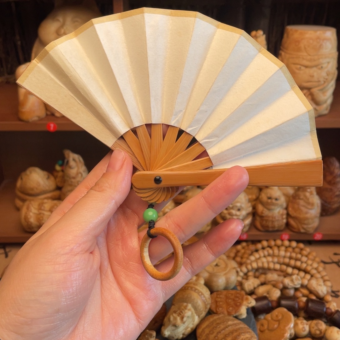 竹福利实心竹素扇子