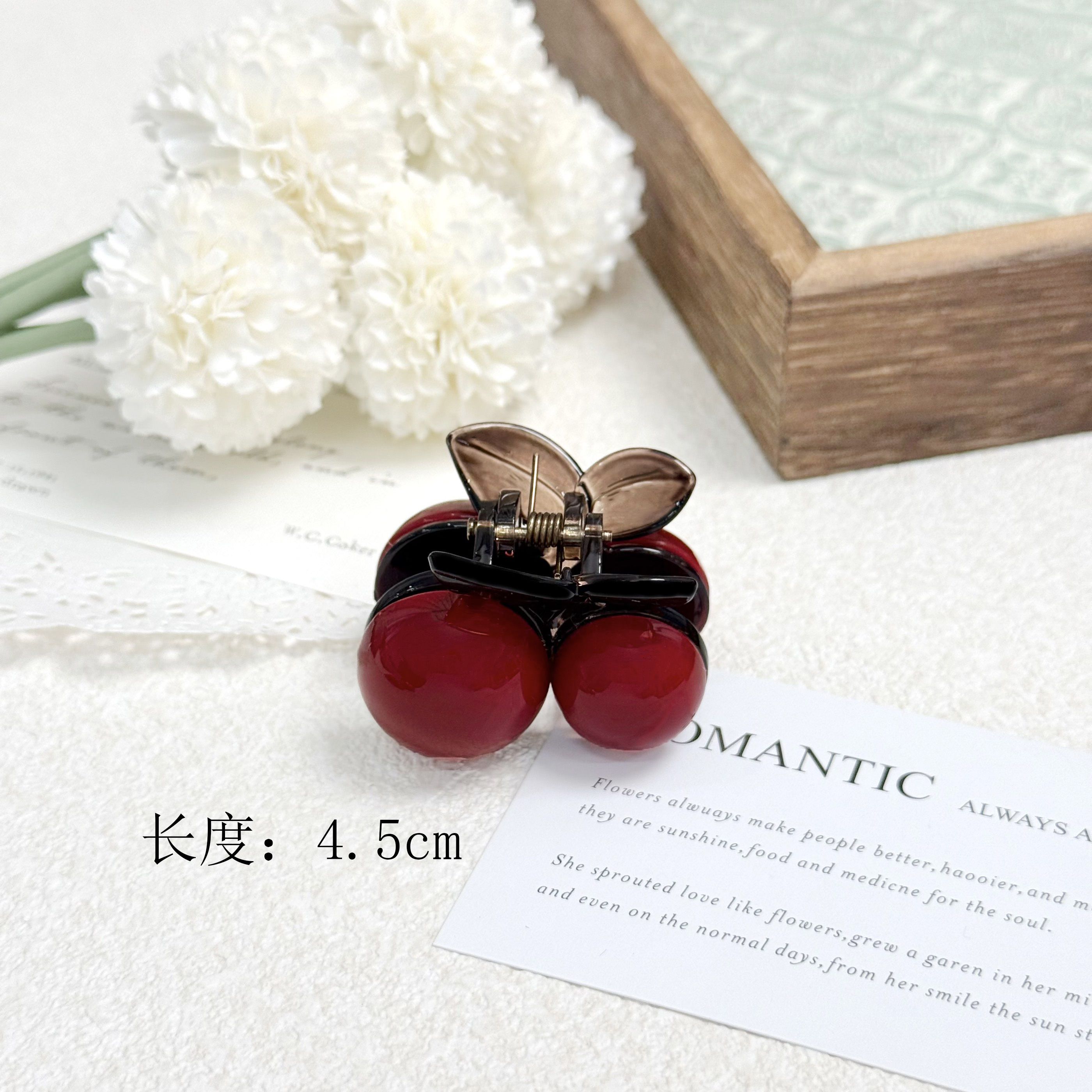 F-1158韩版樱桃百搭小抓夹4.5CM