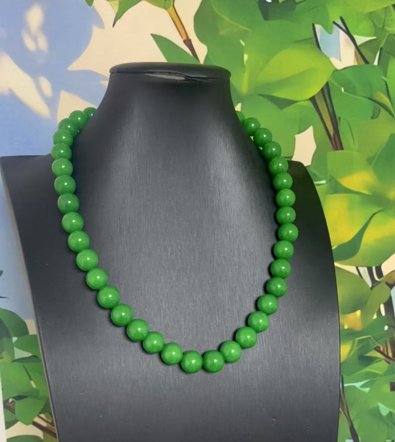 翡翠项链14k金12mm