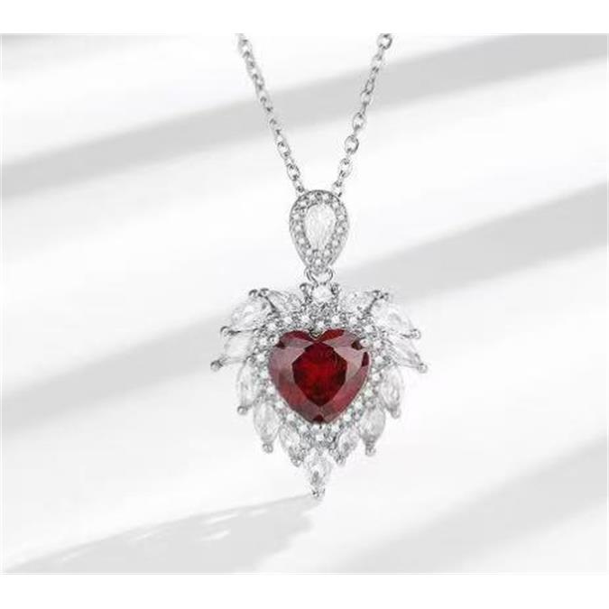 铜合金锆石项链 铜合金锆石项链 时尚镶钻项链-红.