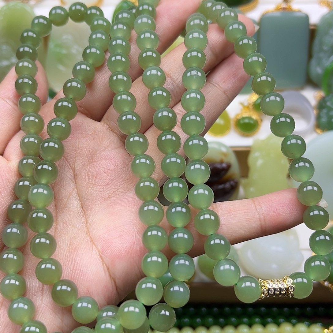 项链未镶嵌和田玉108颗卡8