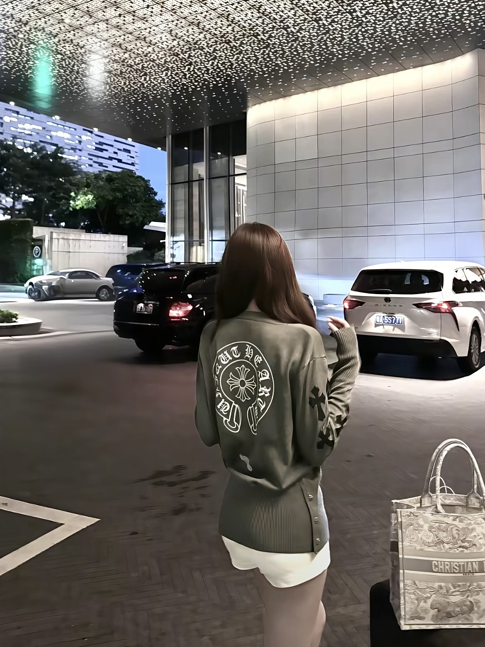 网红款十字架重工艺慵懒时尚休闲针织衫外套