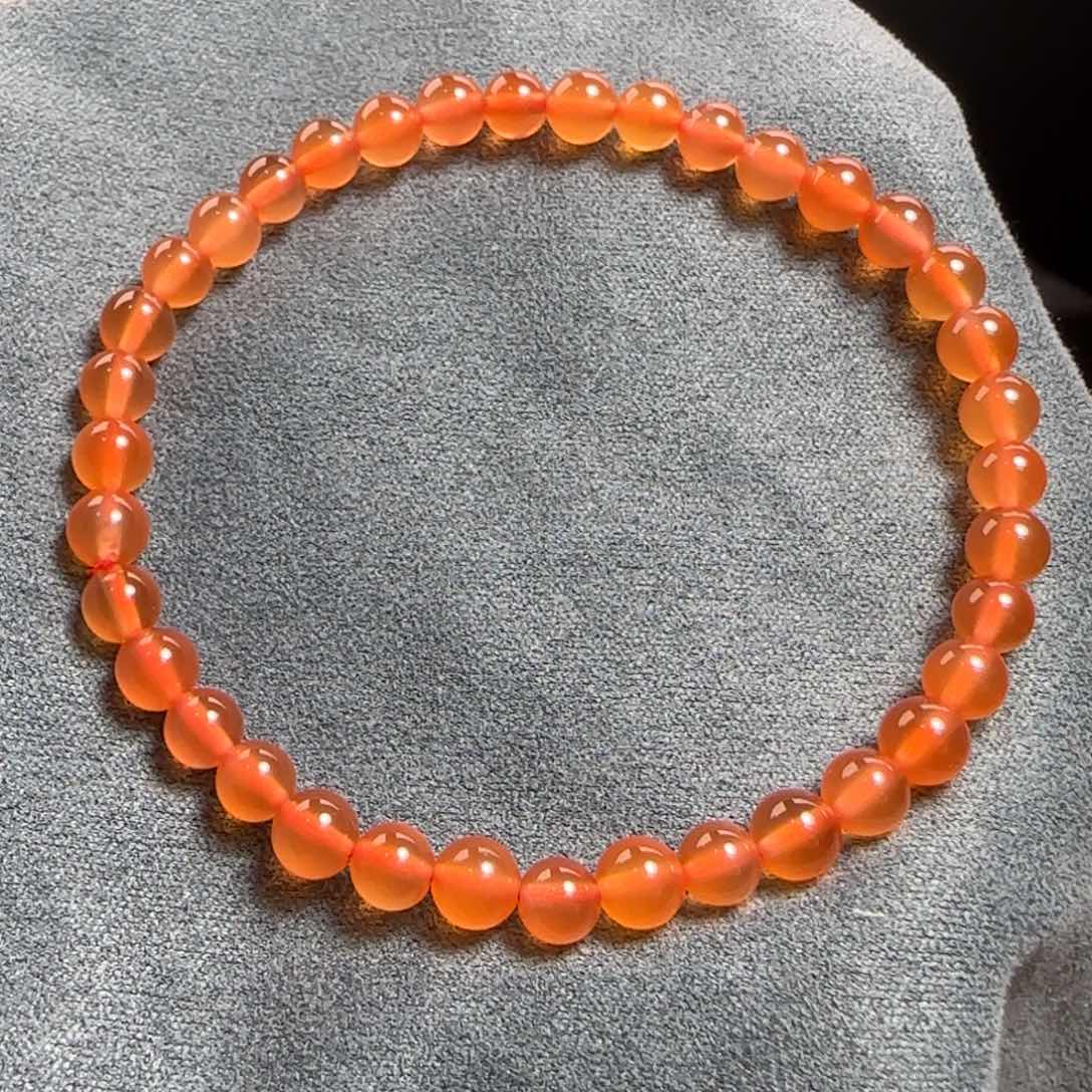 南红玛瑙冰橘小单圈未镶嵌