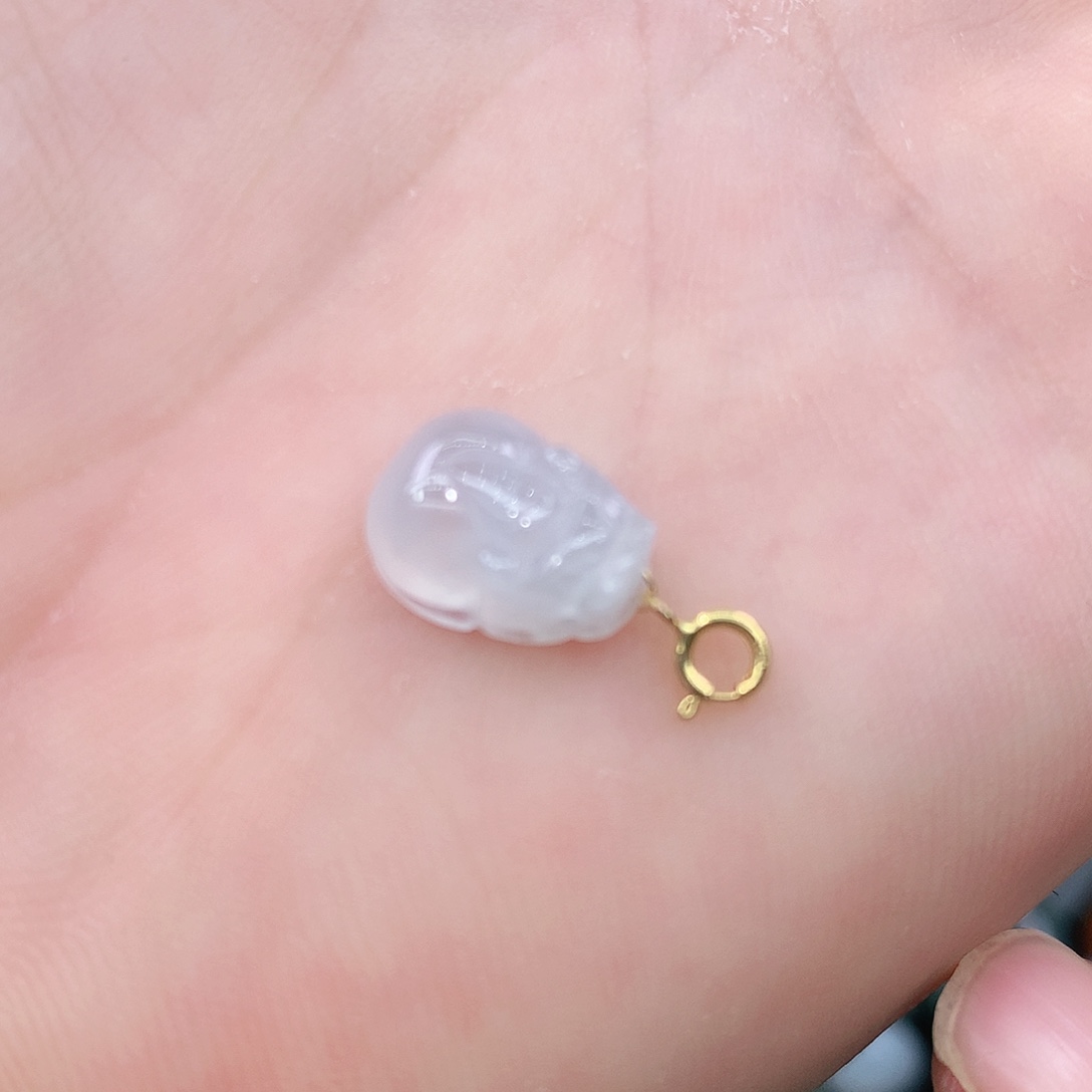 翡翠吊坠(不含链)18K金镶嵌小**希