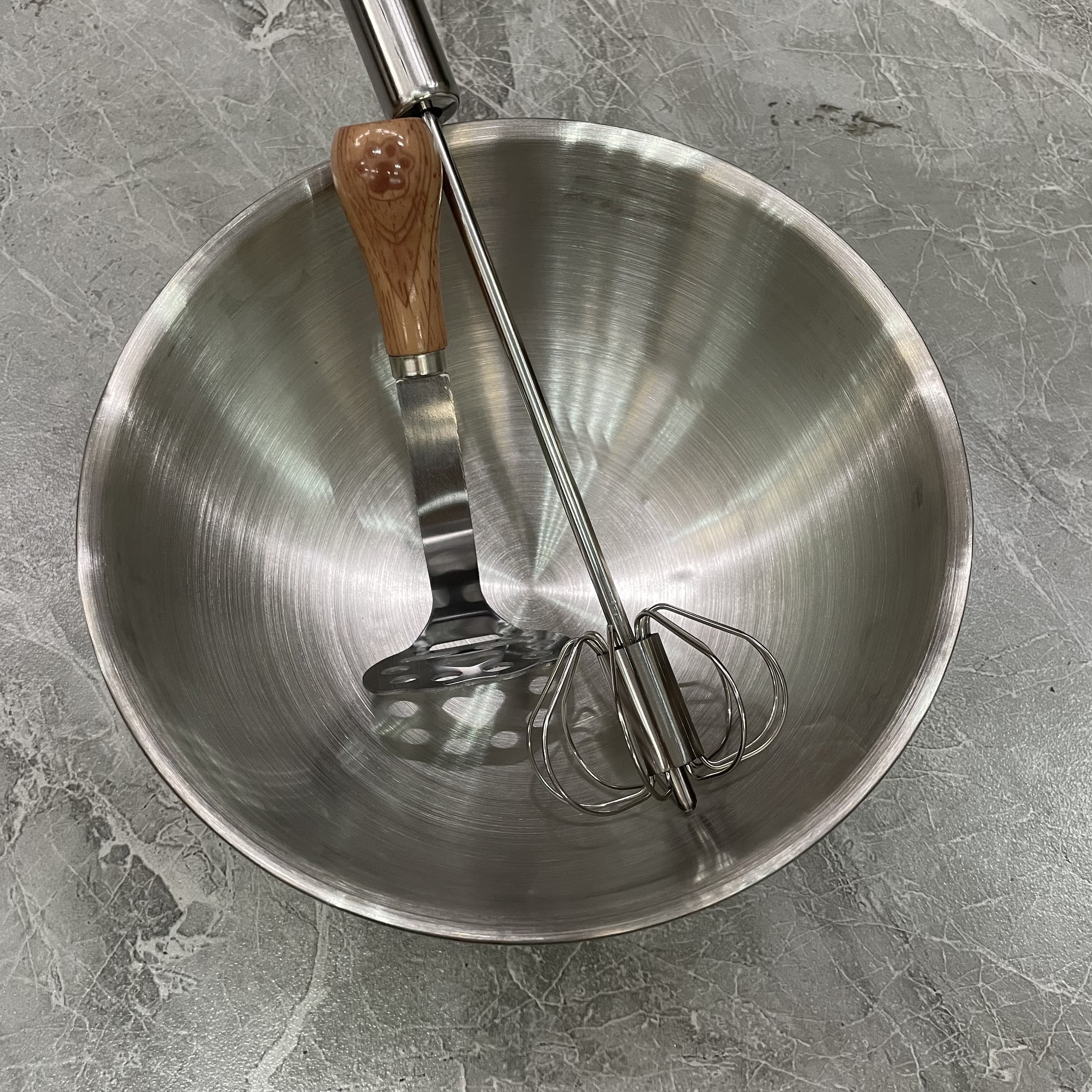 设计师款烘焙必备盆加打蛋器和压泥器家用厨房必备【汤家限定】