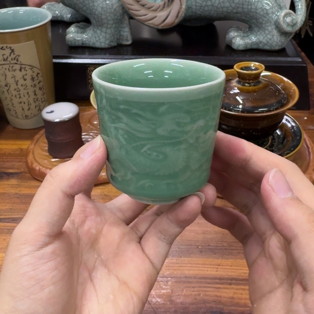 龙泉青瓷茶具微瑕7843