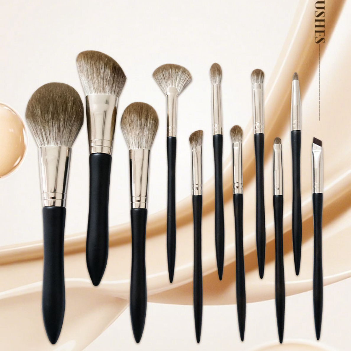 11支化妆刷套装动物毛全套散粉修容腮红粉底眼影眼线全套新手套装