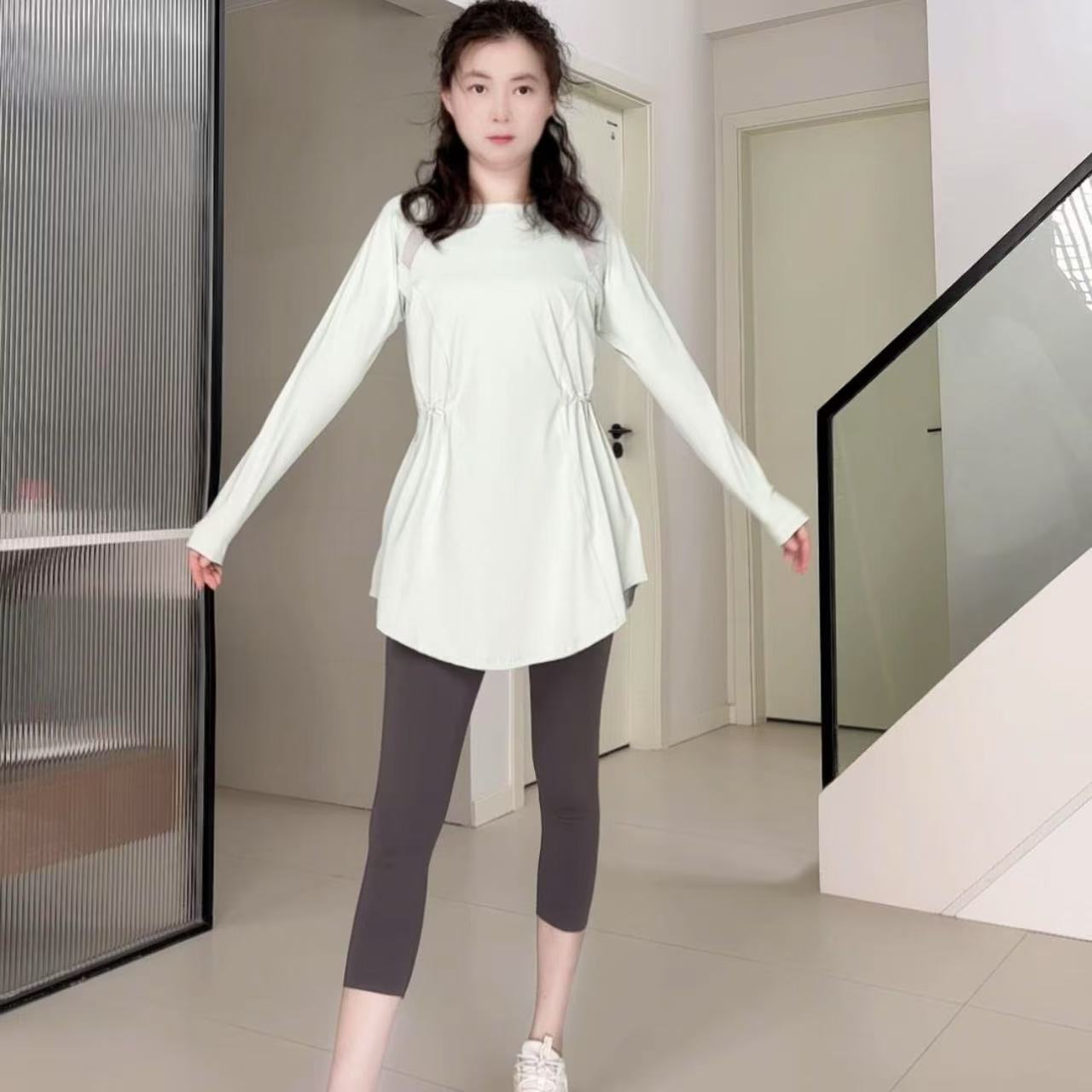 运动短袖T恤女速干大码瑜伽服健身服上衣胖mm跑步训练服加长夏季