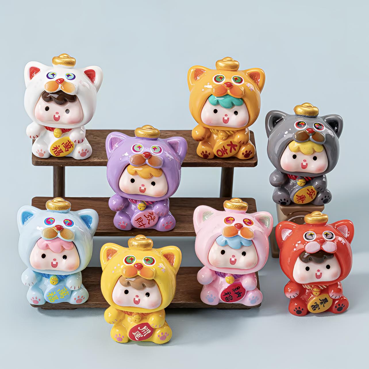 【对对碰】新年招财猫创意崽崽可爱萌系桌面办公可爱摆件