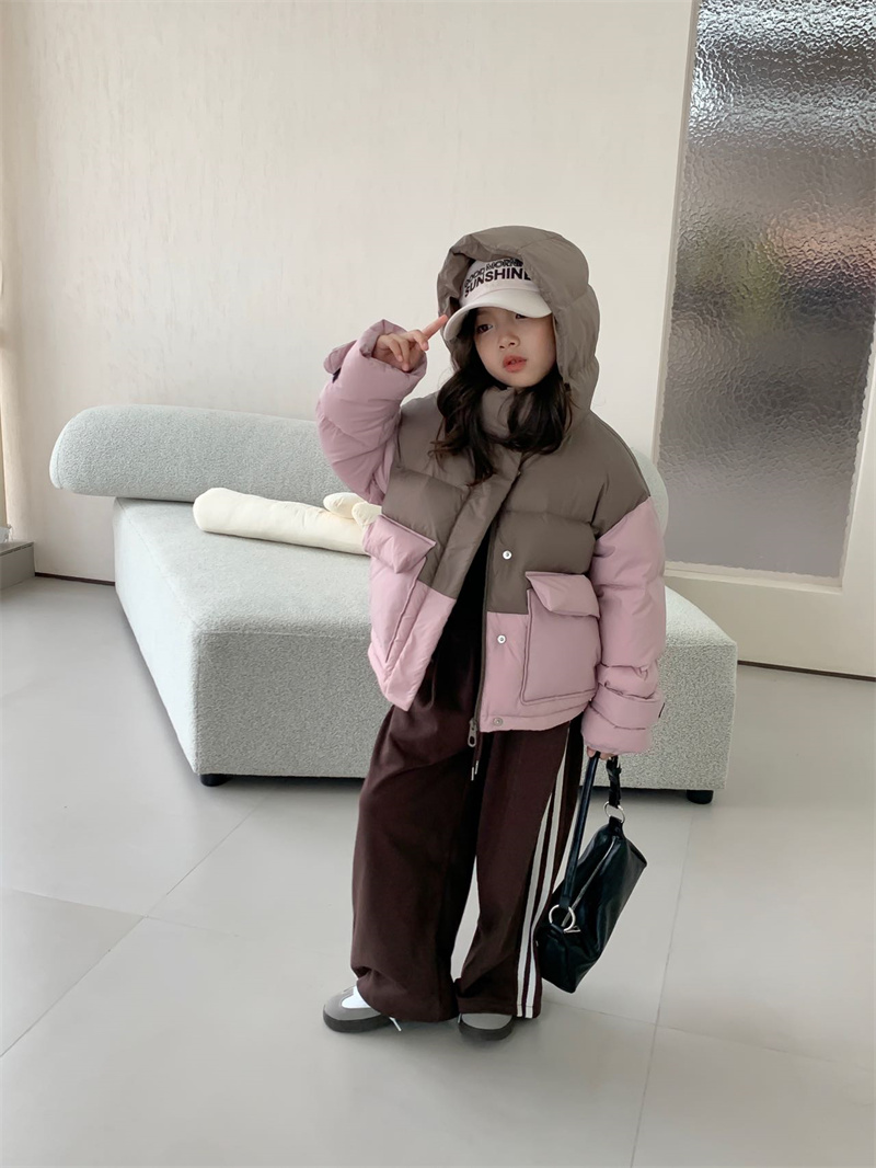 FZ·25冬~拼色连帽羽绒服H7413（童装汉服）