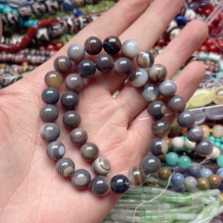 玛瑙/玉髓合金珠宝半成品一条10mm波斯湾玛瑙