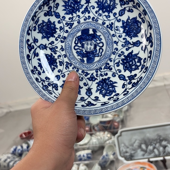 瓷片青花缠枝莲大胡乘景德镇