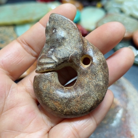 吊坠白玉菩提把件