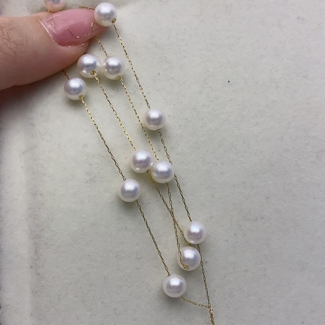 【闪购商品】淡水珍珠颈饰18K金镶嵌45