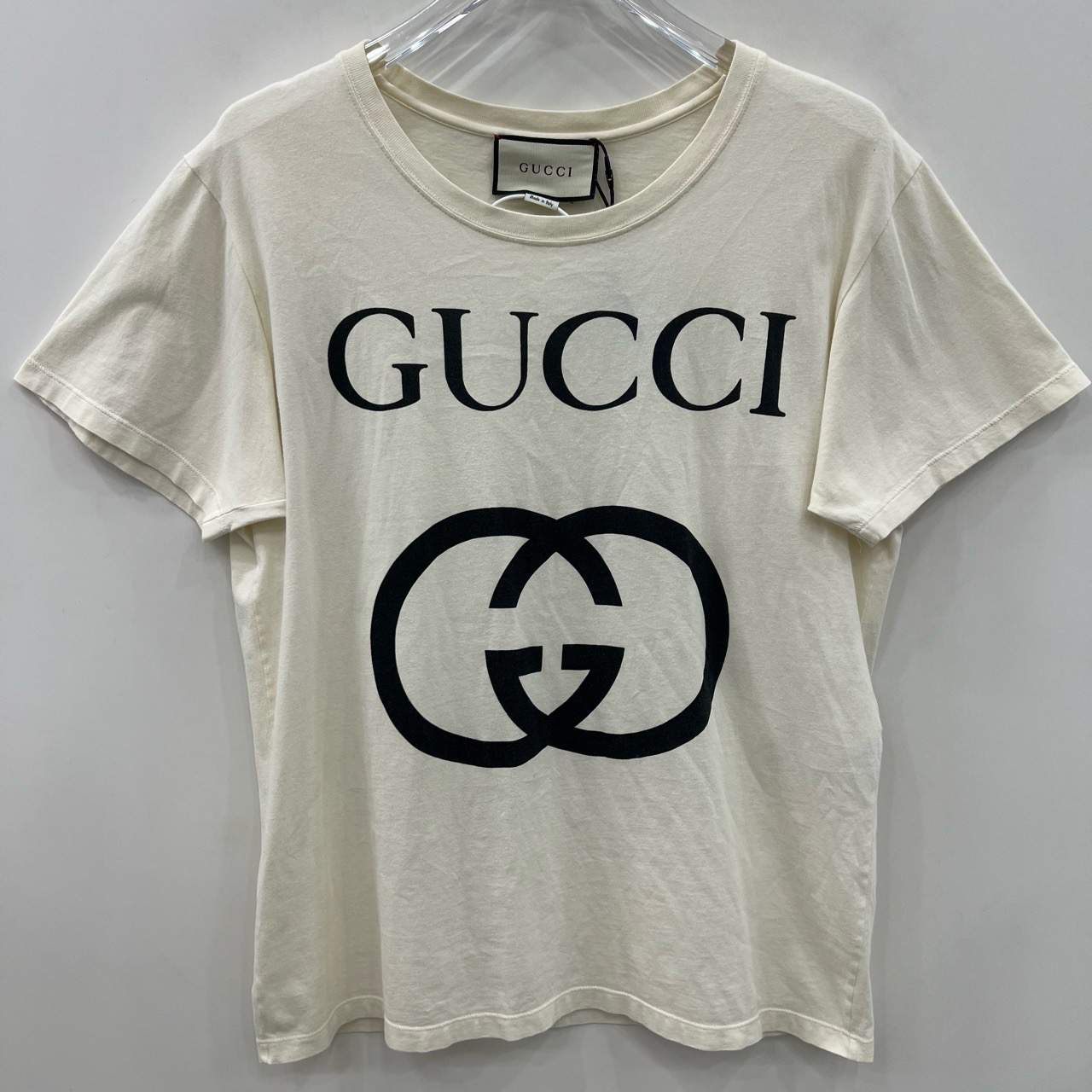 99新 GUCCI/古驰 字母印花宽松圆领短袖/尺码S/成色99新/编号7108