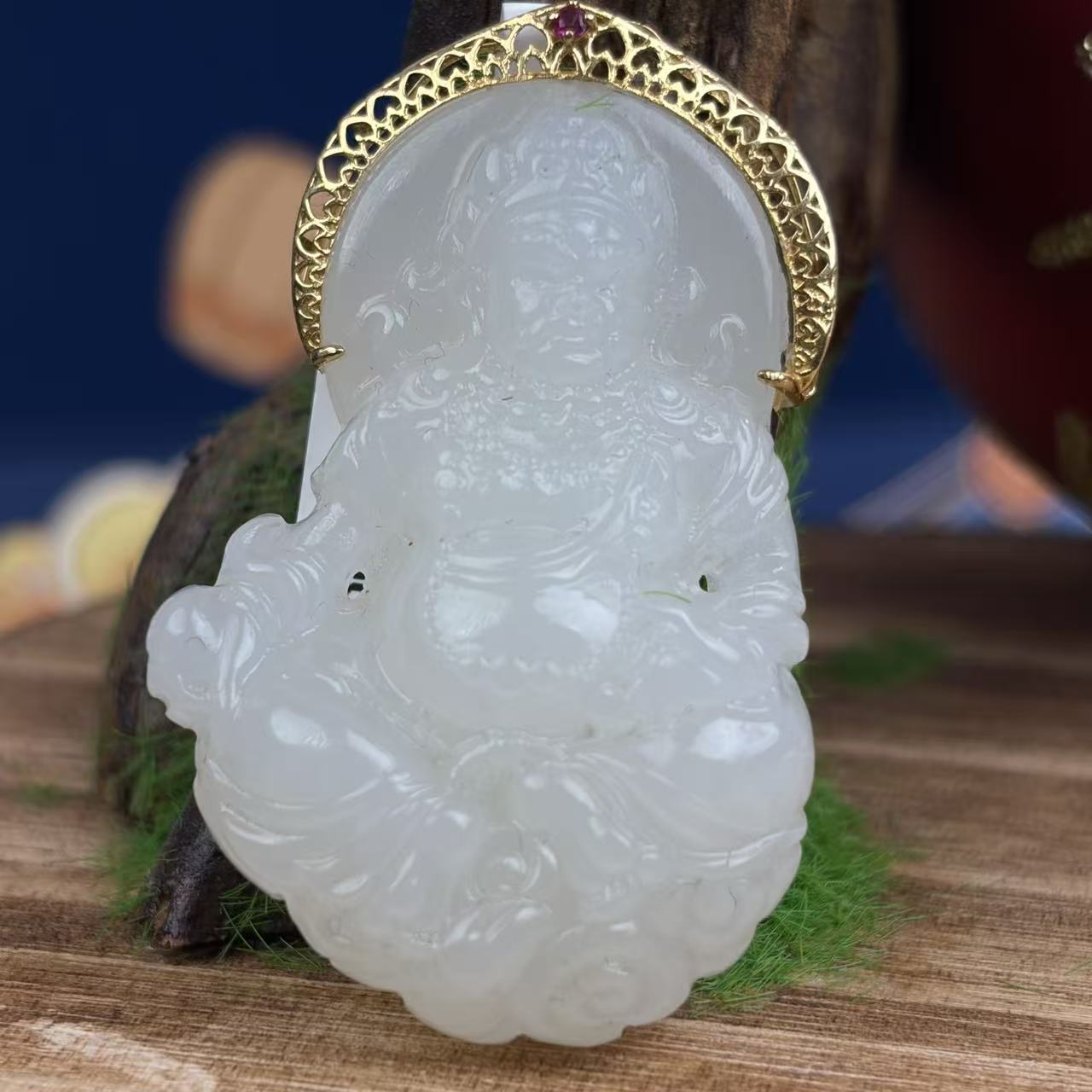黄财神挂件和田玉V058