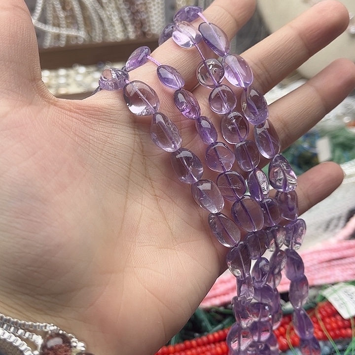 玛瑙/玉髓未镶嵌珠宝半成品一条玻利维亚紫晶随型