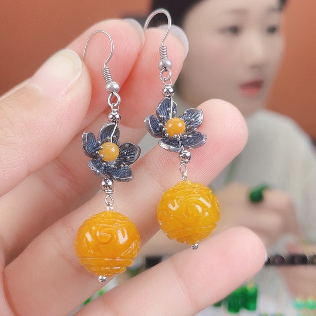 翡翠未镶嵌耳饰饰品