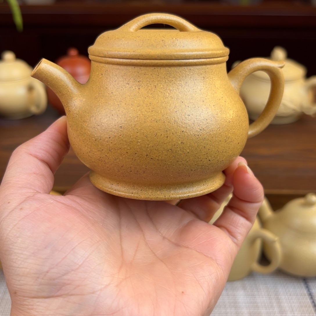 紫砂茶壶黄金段颂金全手160cc