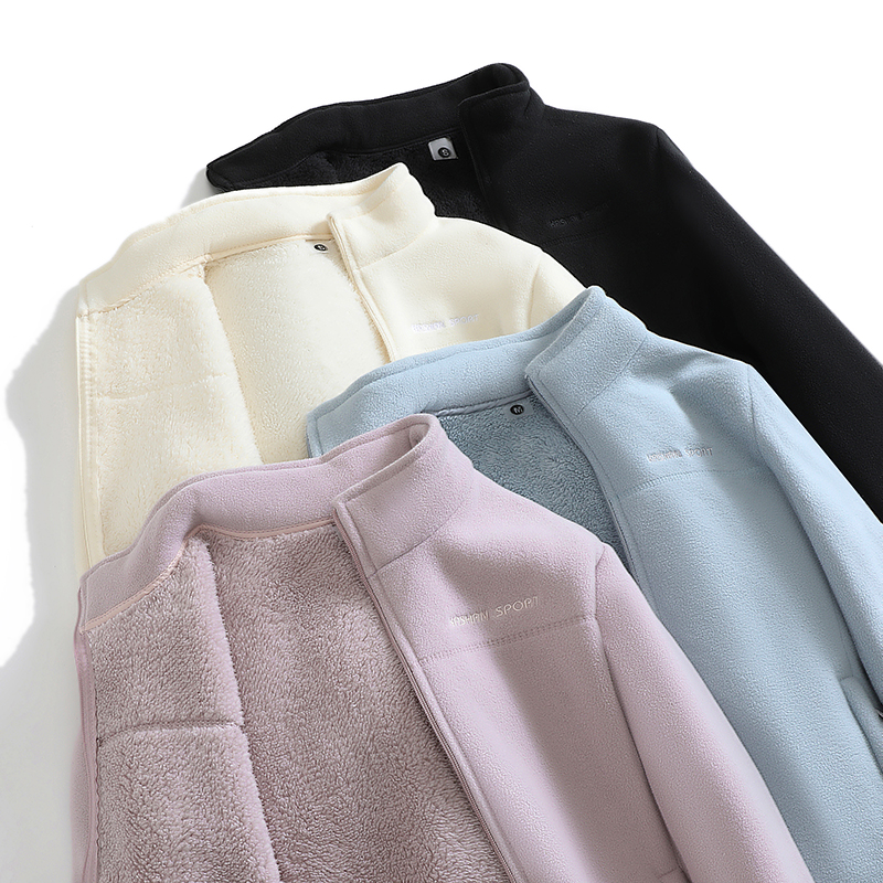 加绒加厚女款摇粒绒外套冬季轻户外运动休闲保暖抓绒男女同款2568